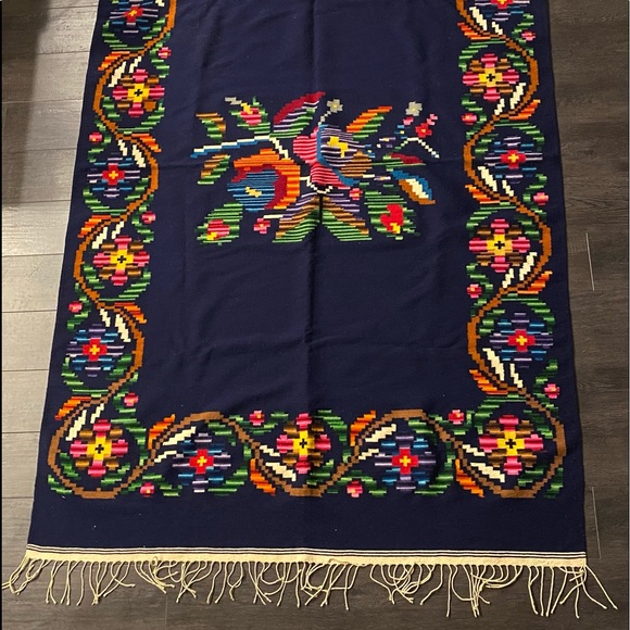 Zapotec Handwoven Bed Cover Topper Wall Tapestry 51"x78" Colorful Oaxaca Throw - Picture 16 of 16